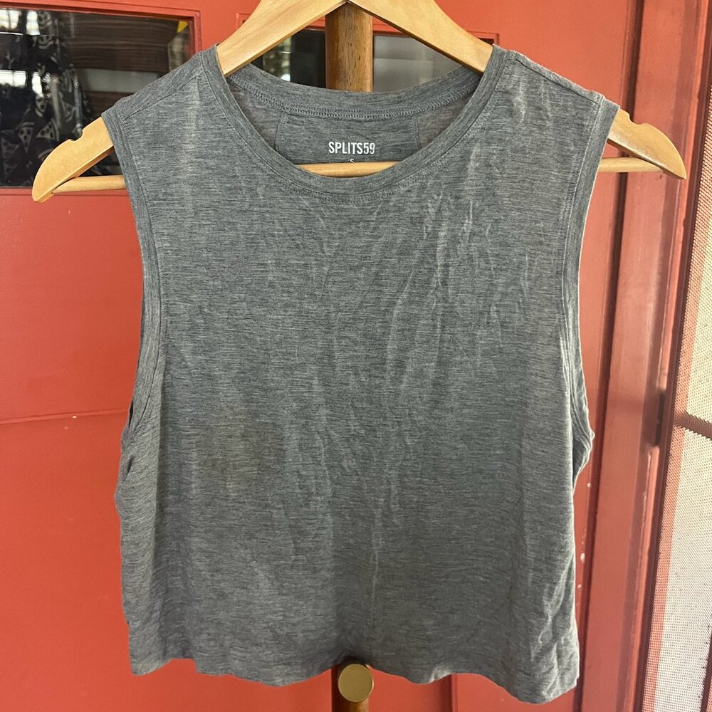 Splits59 Sienna Jersey Tank Gray Grey Small S